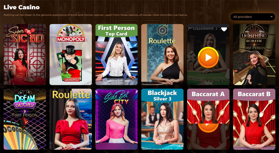 Live Dealer im AmunRa Casino.