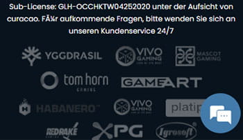 Footer der Casino Webseite von FireSlots mit wichtigen Logos und Zertifikaten.