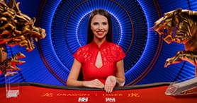 Ein Dealer im Frank Casino Live Dealer Bereich.