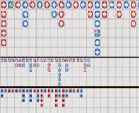 Das Bild zeigt den Ausschnitt einer Spielstatistik beim Live Baccarat Squeeze von Evolution Gaming.