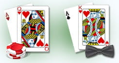 Beim Push oder Tie wird die Spieleinsatz gerecht zwischen Dealer und Spieler aufgeteilt