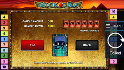 Risikospiel in der Book of Ra App.