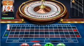 Das einzigartige Tableau und der Kessel der Spielvariante Card Roulette