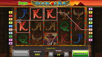 Drei K Symbole auf einer Gewinnlinie bringen dem Spieler das fünffache vom Einsatz