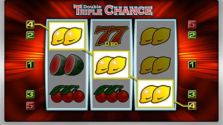 Drei Zitronen auf einer Diagonalen bescheren dem Spieler einen schönen Gewinn