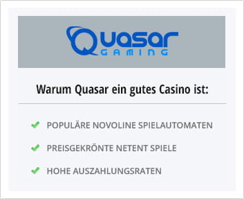 Diese Argumente sprechen für das Quasar Casino