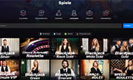 Das Casinomia Live Casino mit den vier Anbietern.