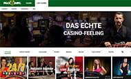 Der Live Dealer Bereich im Piggy Bang Casino.