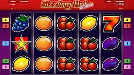 Die Symbole Sieben und der Stern spielen eine besondere Rolle bei Sizzling Hot