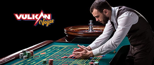 Eine Vulkan Vegas Live Dealerin.