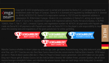 Alle wissenswerten Informationen zur Lizenzierung und der Sicherheit des Betreibers findet ihr im Footer der Webseite.