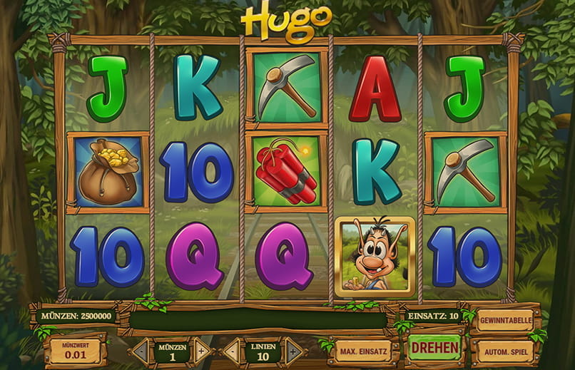 Der Ablauf des Slots Hugo von Play'n GO.