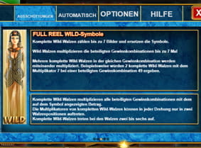 Die Erklärung zu dem Full Reel Wild-Symbol beim Slot Queen of Riches.