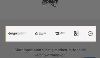 Der Footer der mobilen Wunderino Webseite enthält Informationen zur Lizenzierung