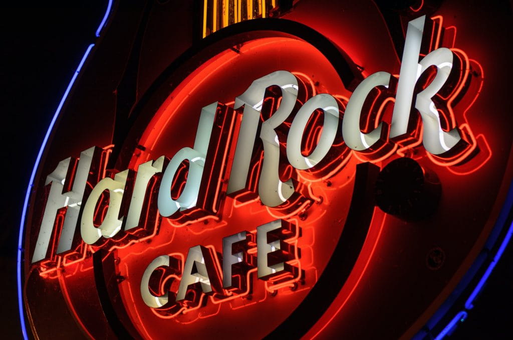 Das Logo des Hard Rock-Cafés.